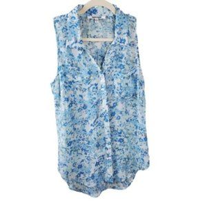 Daniel Rainn Blue Floral Sleeveless Top Size XS
